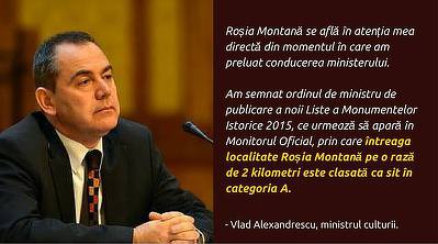 vlad alexandrescu ministrul culturii_Rosia Montana