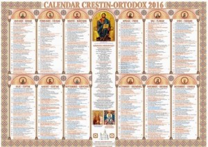 calendar crestin ortodox 2016