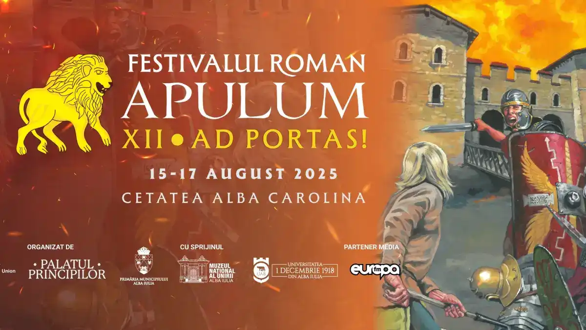 15-17 august 2025 | Festivalul Roman Apulum 2025, la Alba Iulia: Lupte de gladiatori, dansuri antice, târg de sclavi, tabere și proiecție de film. PROGRAMUL