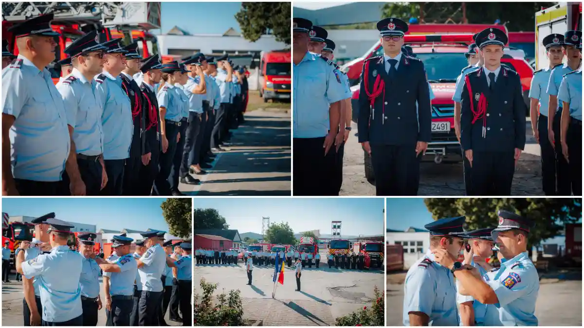 FOTO | Avansări în grad, la ISU Alba: Patru ofițeri și 17 subofițeri, înaintați în gradul următor la termen. Doi proaspăt absolvenți s-au alăturat salvatorilor