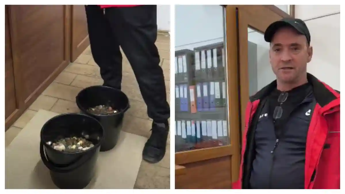 VIDEO | Impozit plătit cu două găleți pline cu monede la Aiud: Revolta unui bărbat față de creșterea dărilor locale