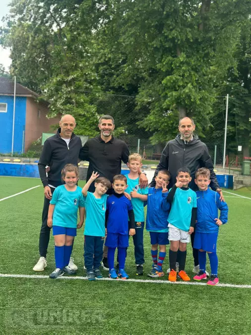 Aiudeanul Bogdan Andone și Dani Coman (FC Argeș), vizită la Academia de Fotbal Bogdan Andone | Micuții aiudeni, alături de „vulturii violeți”, în „Gruia”!